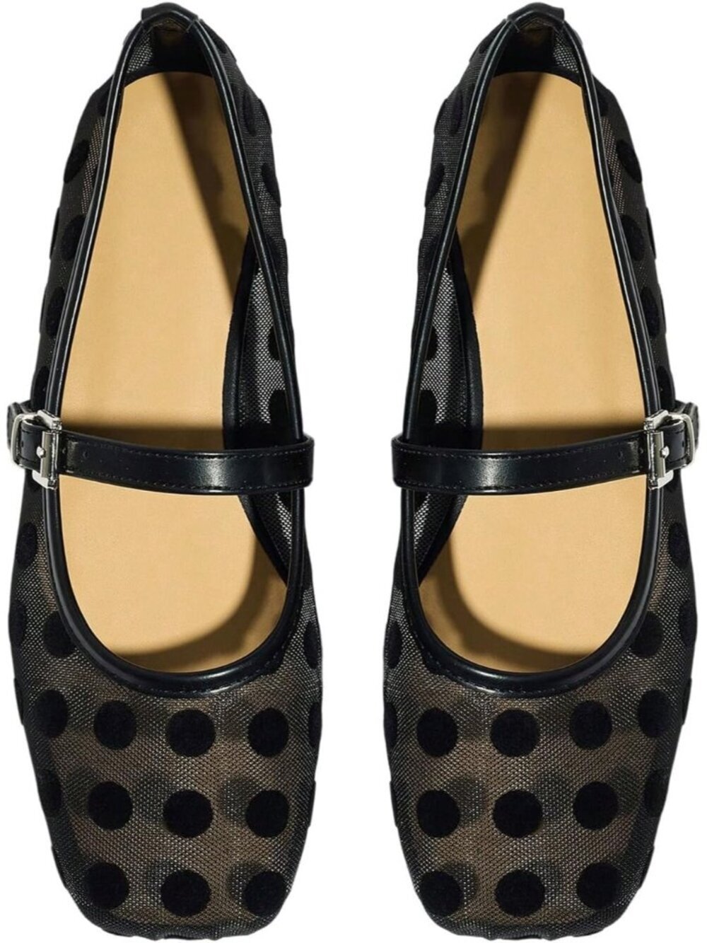 Women's Black Ink Comfortable Dressy Square Closed Toe Casual Ballet Flats Shoes - Picture 1 of 5
